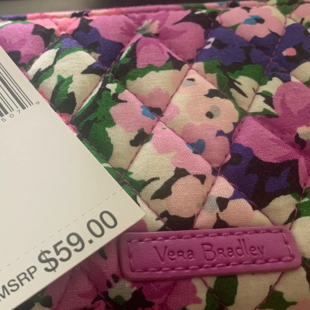 Vera Bradley Floral Quilted Wallet - Pink, Purple, Green - Picture 2 of 5